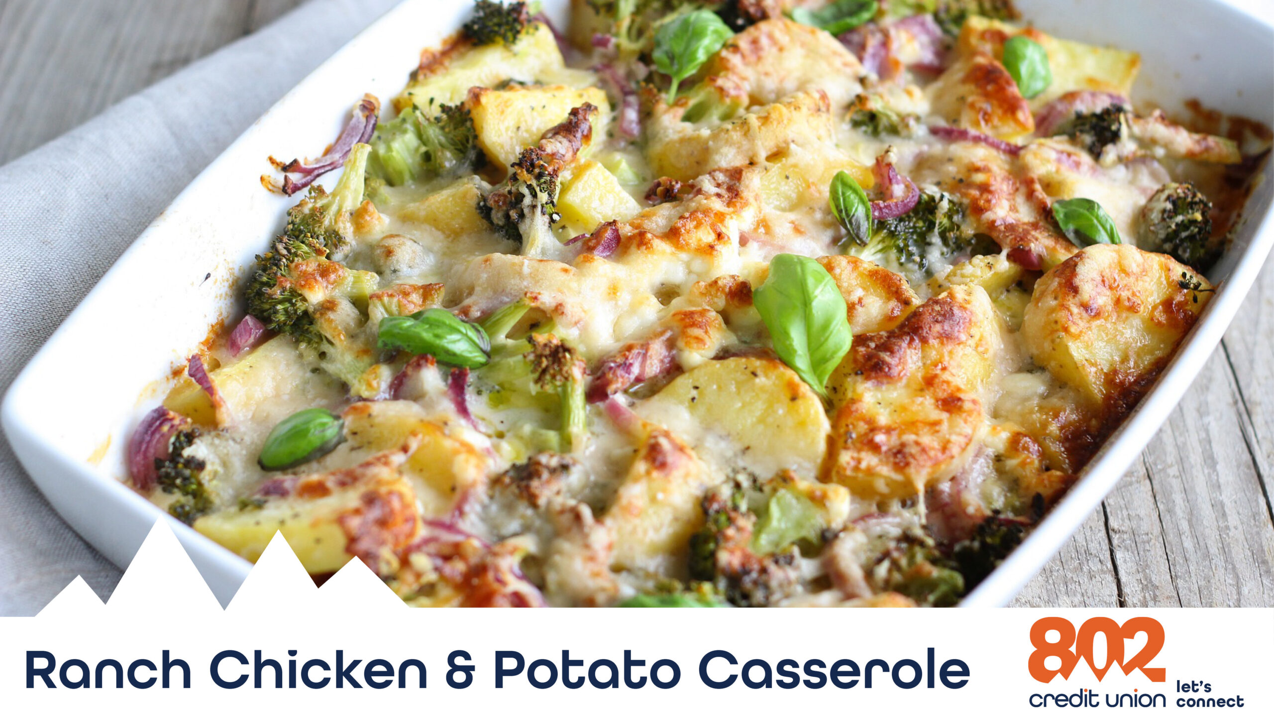 Image of the ranch chicken and potato casserole.